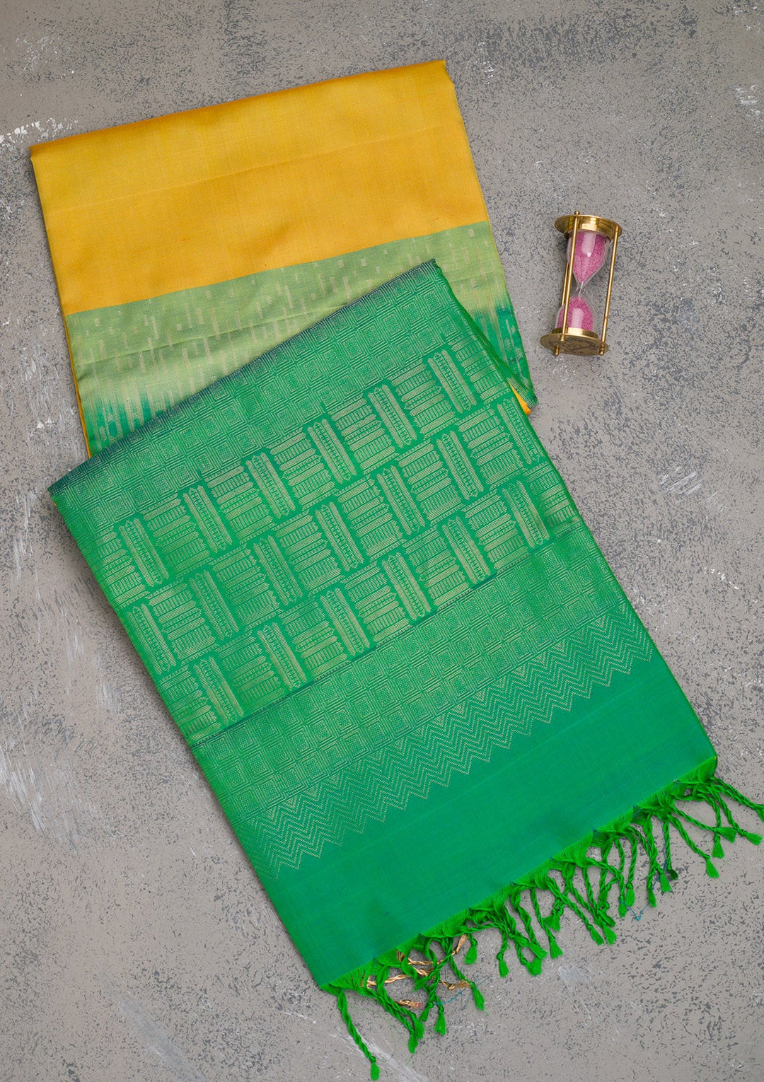 Yellow Zariwork Pure Silk Saree-Koskii