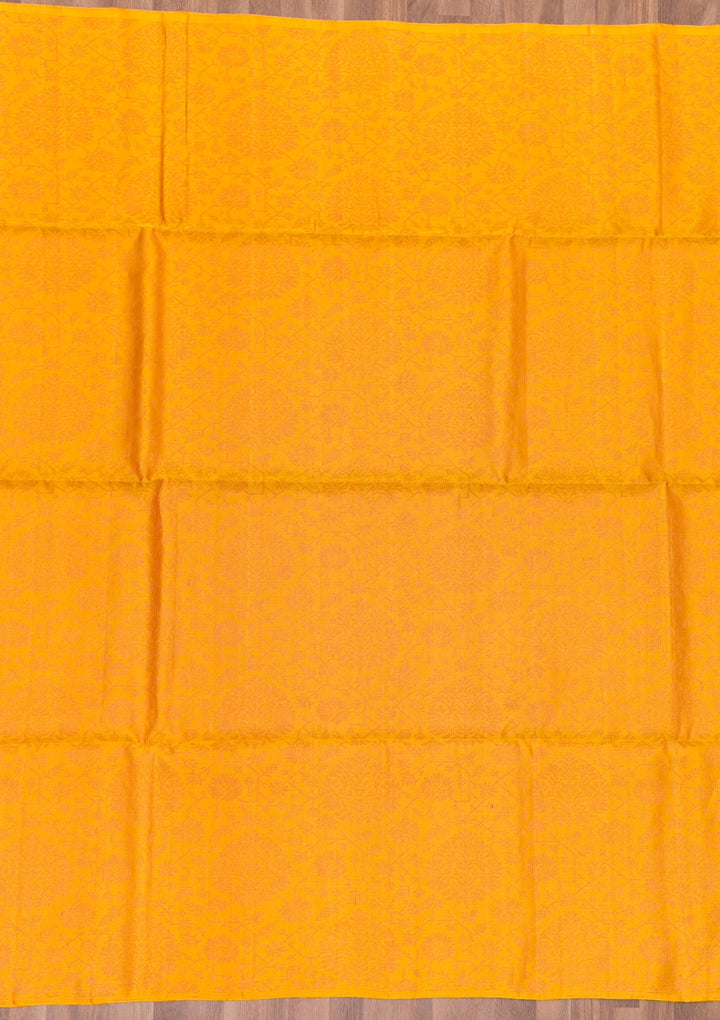 Yellow Zariwork Pure Silk Saree-Koskii