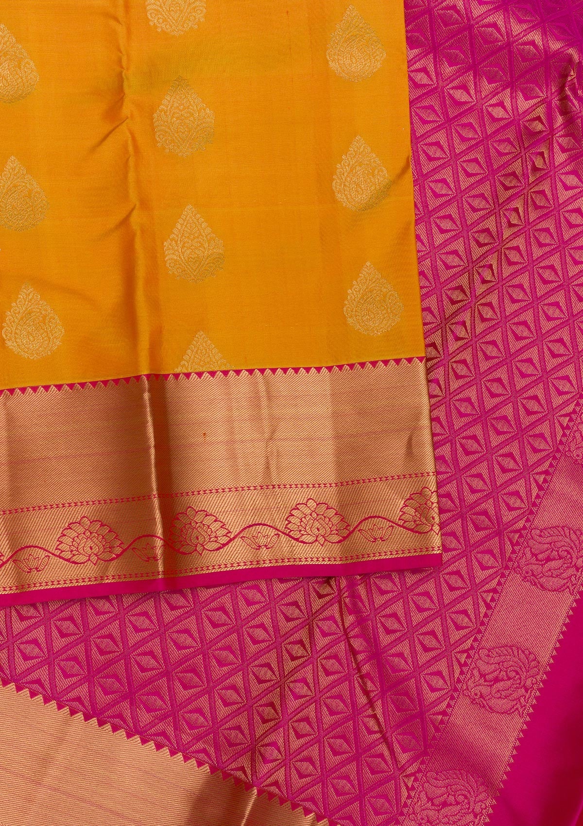 Yellow Zariwork Pure Silk Saree-Koskii