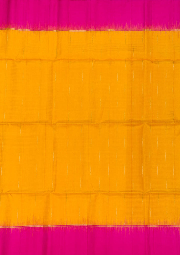 Yellow Zariwork Pure Silk Saree-Koskii