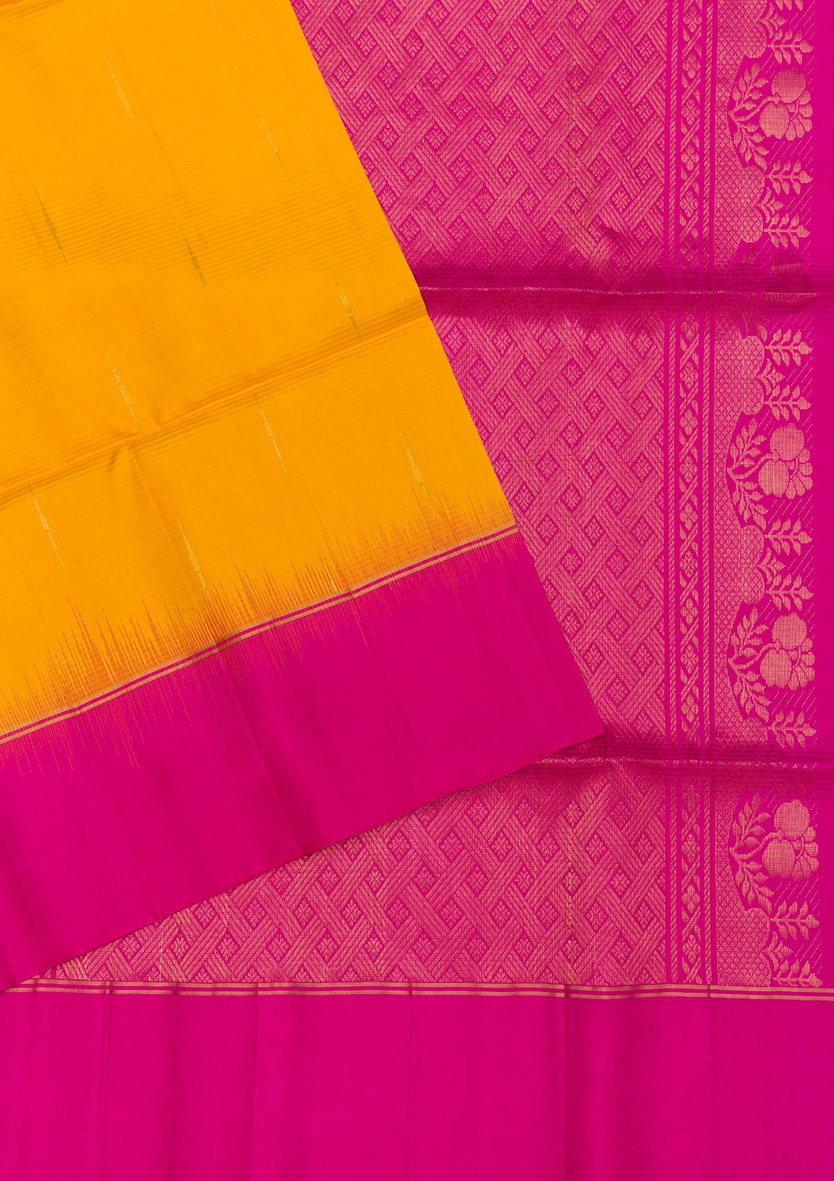 Yellow Zariwork Pure Silk Saree-Koskii