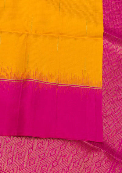 Yellow Zariwork Pure Silk Saree-Koskii