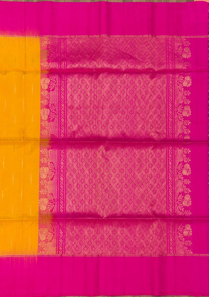 Yellow Zariwork Pure Silk Saree-Koskii
