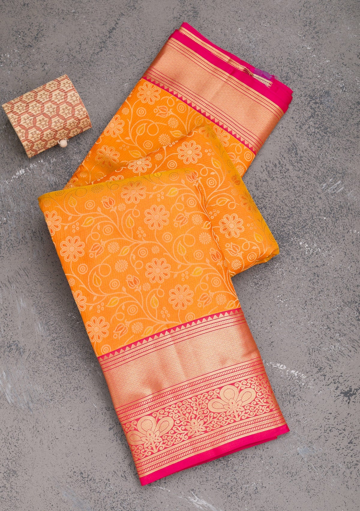 Yellow Zariwork Pure Silk Saree-Koskii