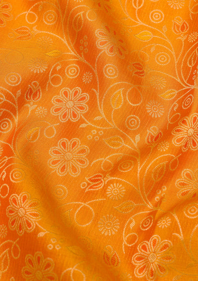 Yellow Zariwork Pure Silk Saree-Koskii