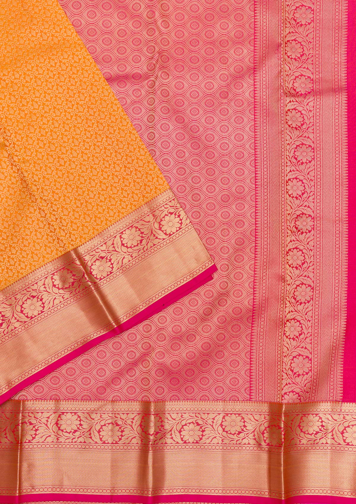 Yellow Zariwork Pure Silk Saree-Koskii