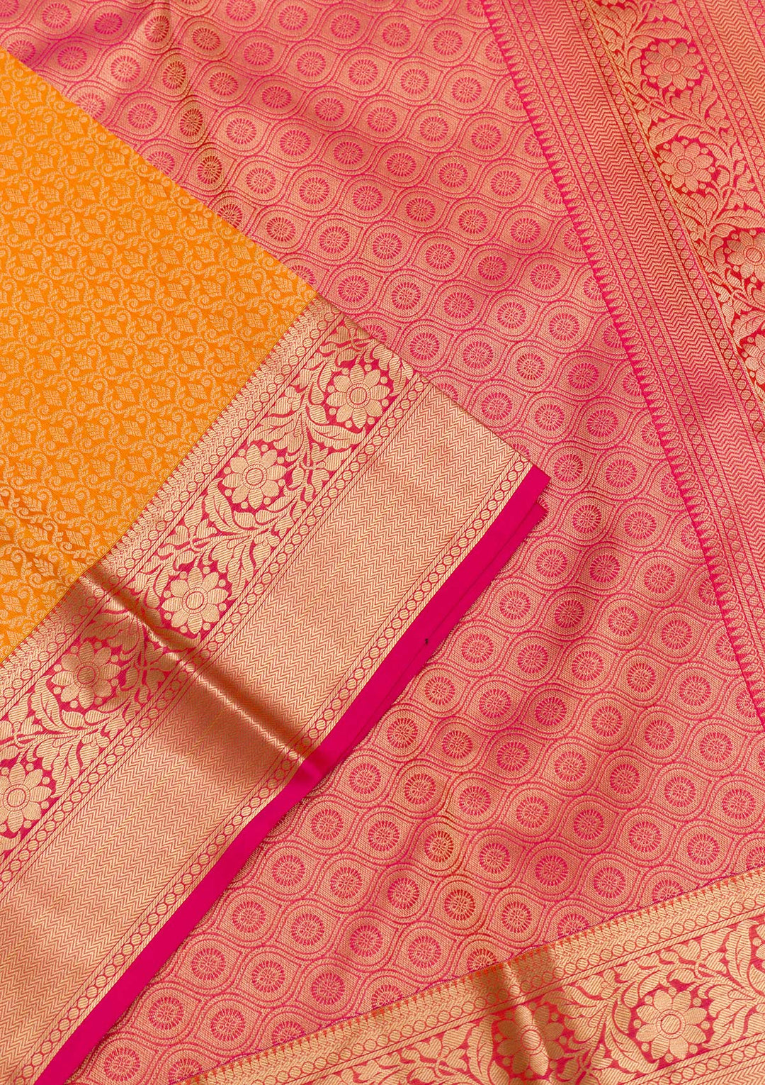 Yellow Zariwork Pure Silk Saree-Koskii