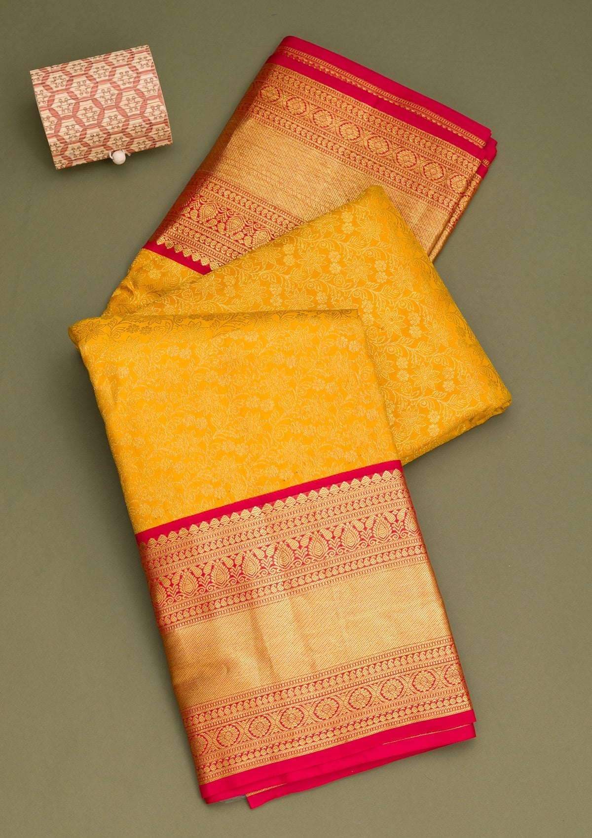 Yellow Zariwork Pure Silk Saree-Koskii