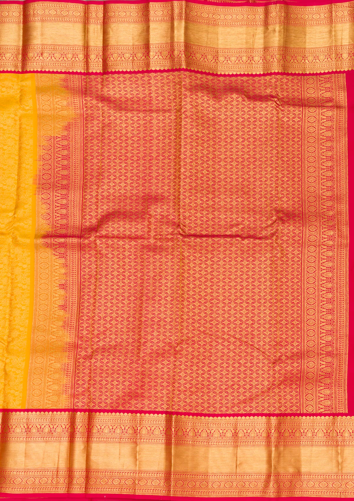 Yellow Zariwork Pure Silk Saree-Koskii