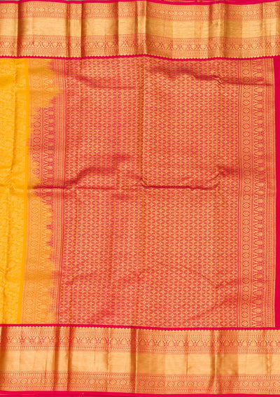 Yellow Zariwork Pure Silk Saree-Koskii