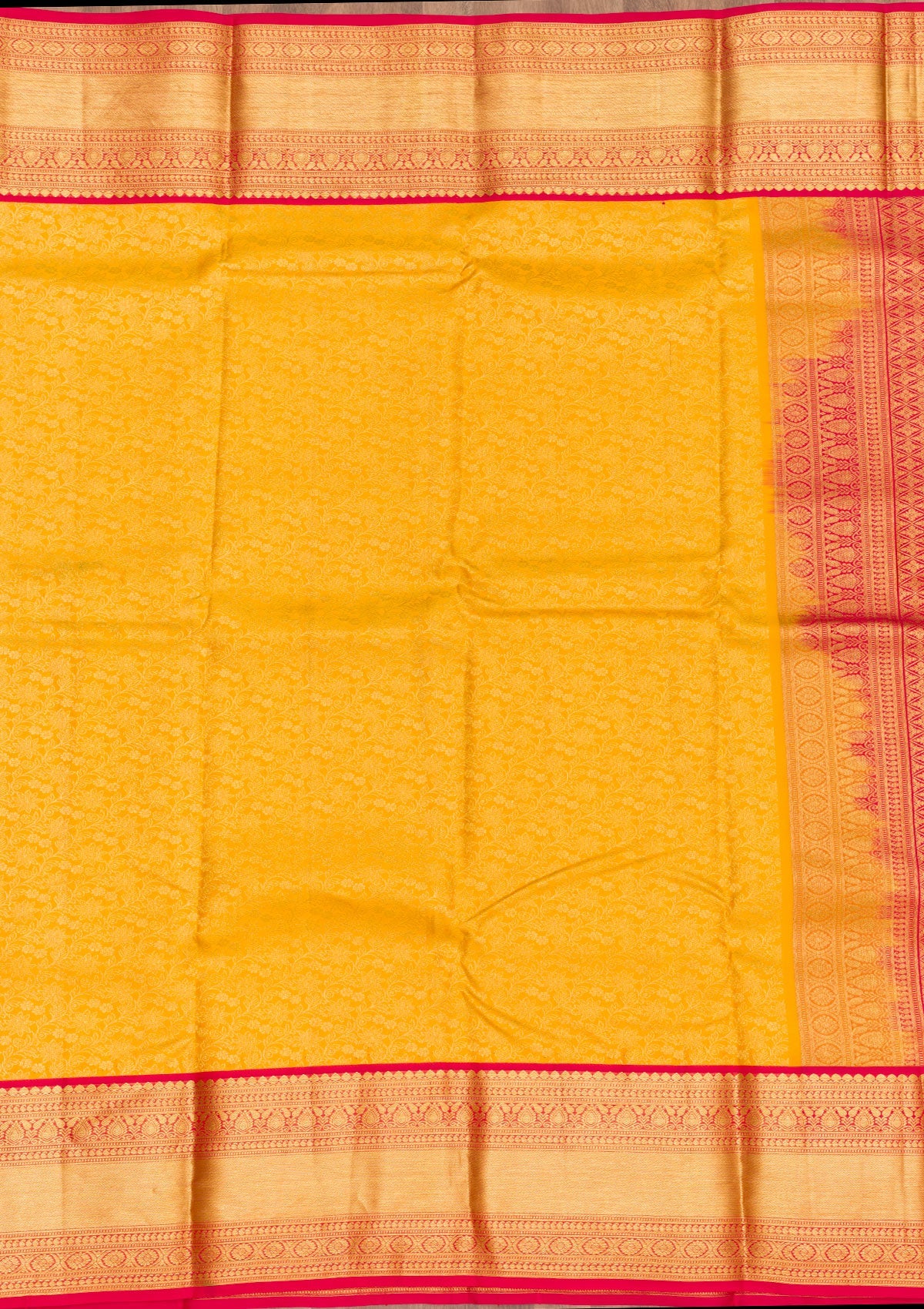 Yellow Zariwork Pure Silk Saree-Koskii