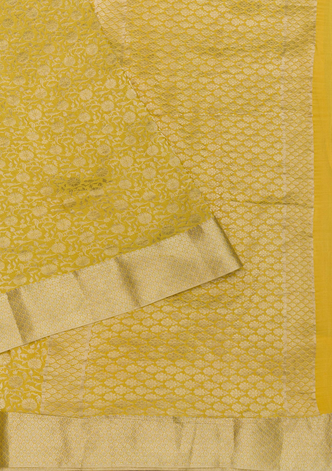 Yellow Zariwork Pure Silk Saree-Koskii