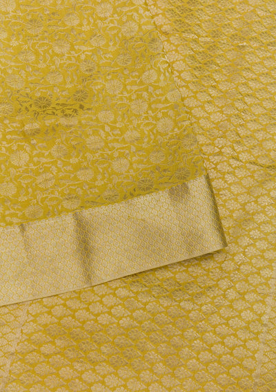 Yellow Zariwork Pure Silk Saree-Koskii