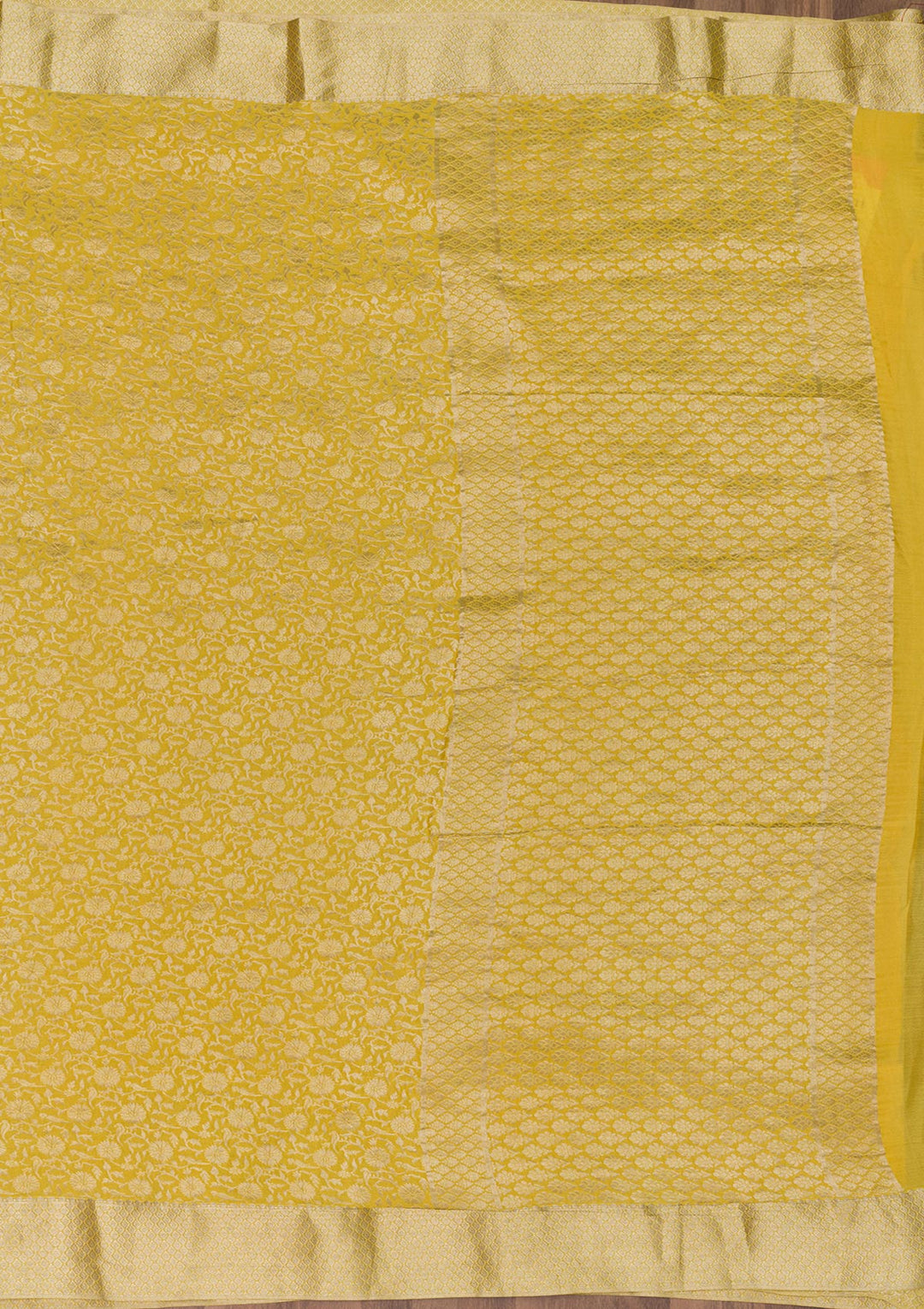 Yellow Zariwork Pure Silk Saree-Koskii