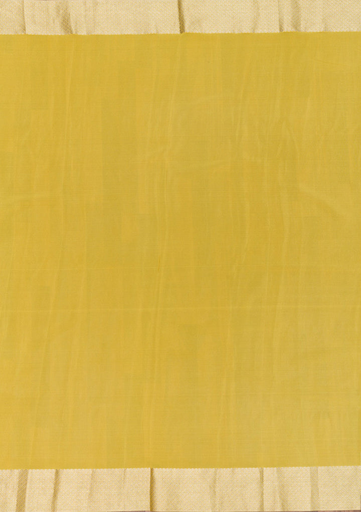 Yellow Zariwork Pure Silk Saree-Koskii