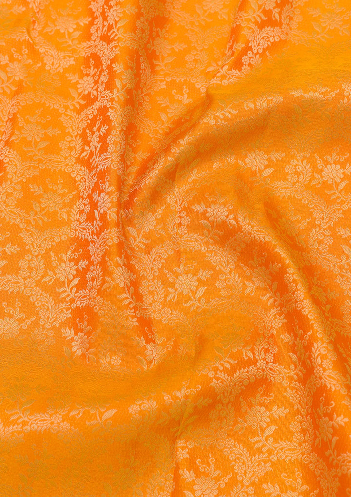 Yellow Zariwork Pure Silk Saree-Koskii