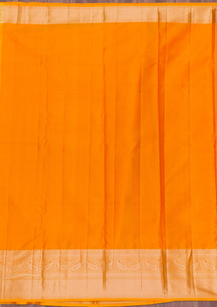 Yellow Zariwork Pure Silk Saree-Koskii