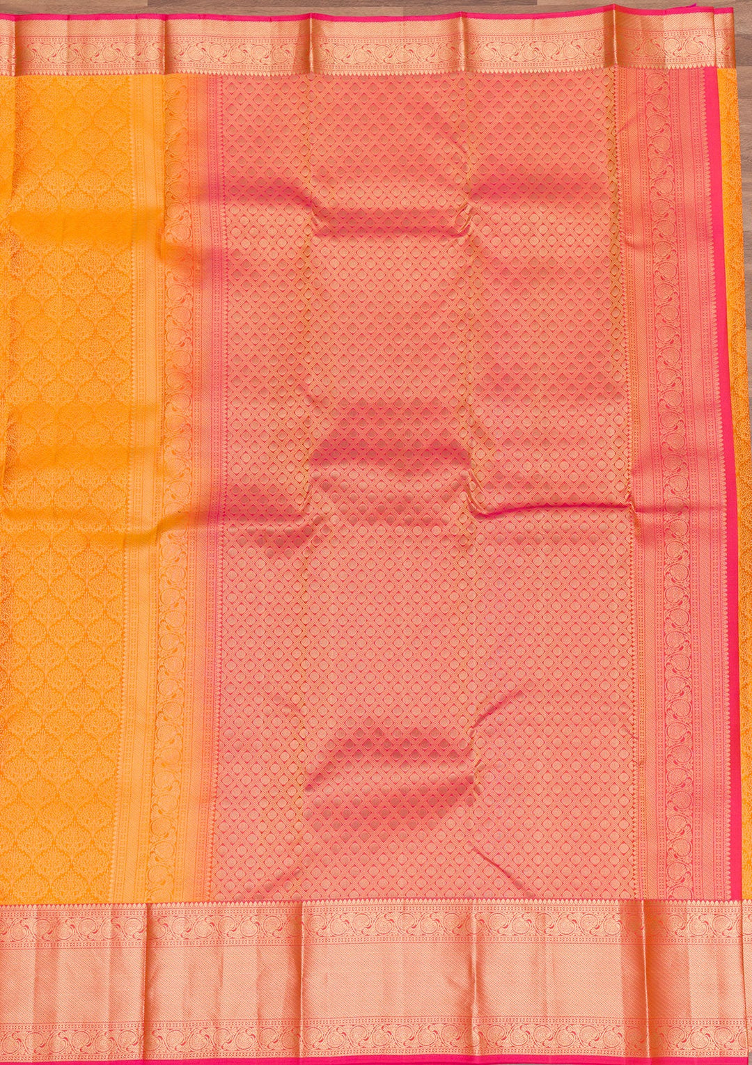 Yellow Zariwork Pure Silk Saree-Koskii