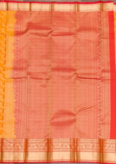 Yellow Zariwork Pure Silk Saree-Koskii