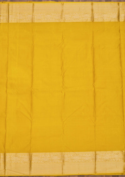 Yellow Zariwork Pure Silk Saree-Koskii