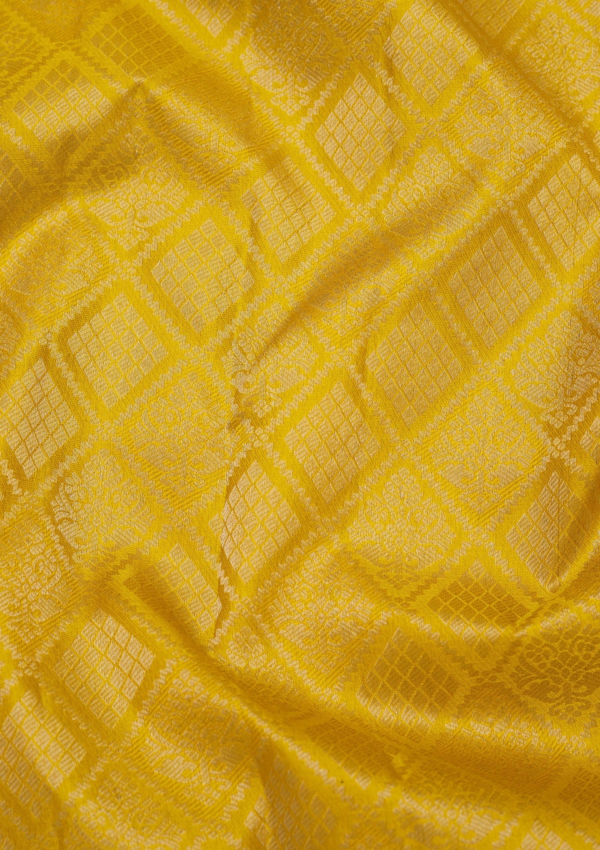 Yellow Zariwork Pure Silk Saree-Koskii