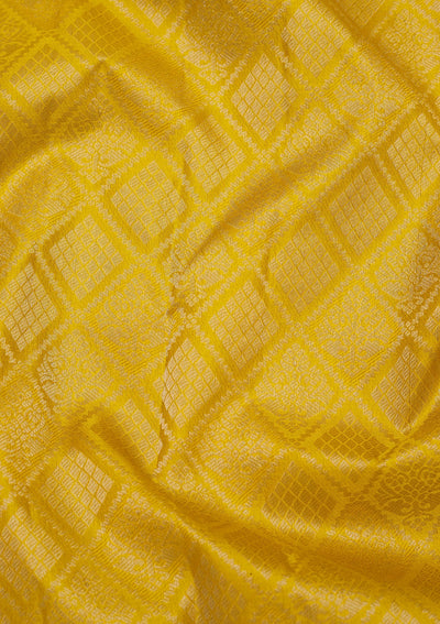 Yellow Zariwork Pure Silk Saree-Koskii