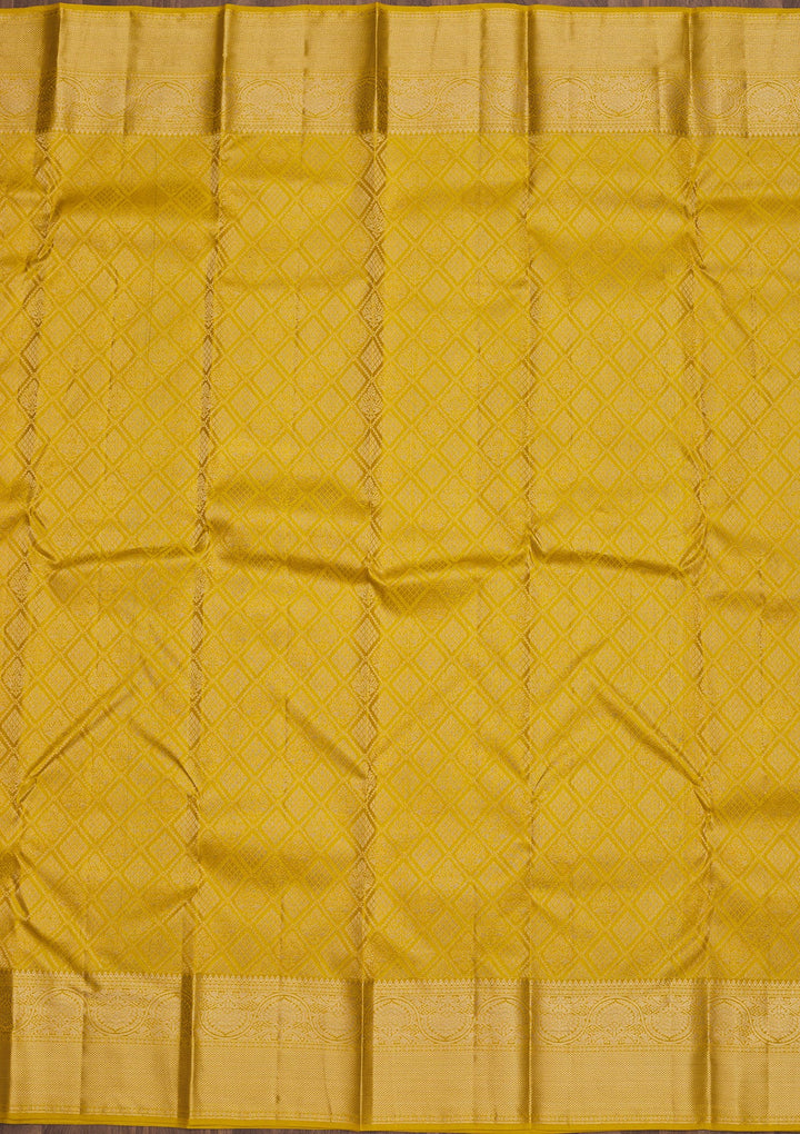 Yellow Zariwork Pure Silk Saree-Koskii