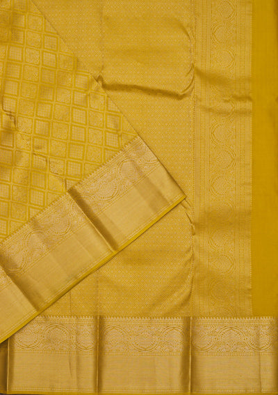 Yellow Zariwork Pure Silk Saree-Koskii