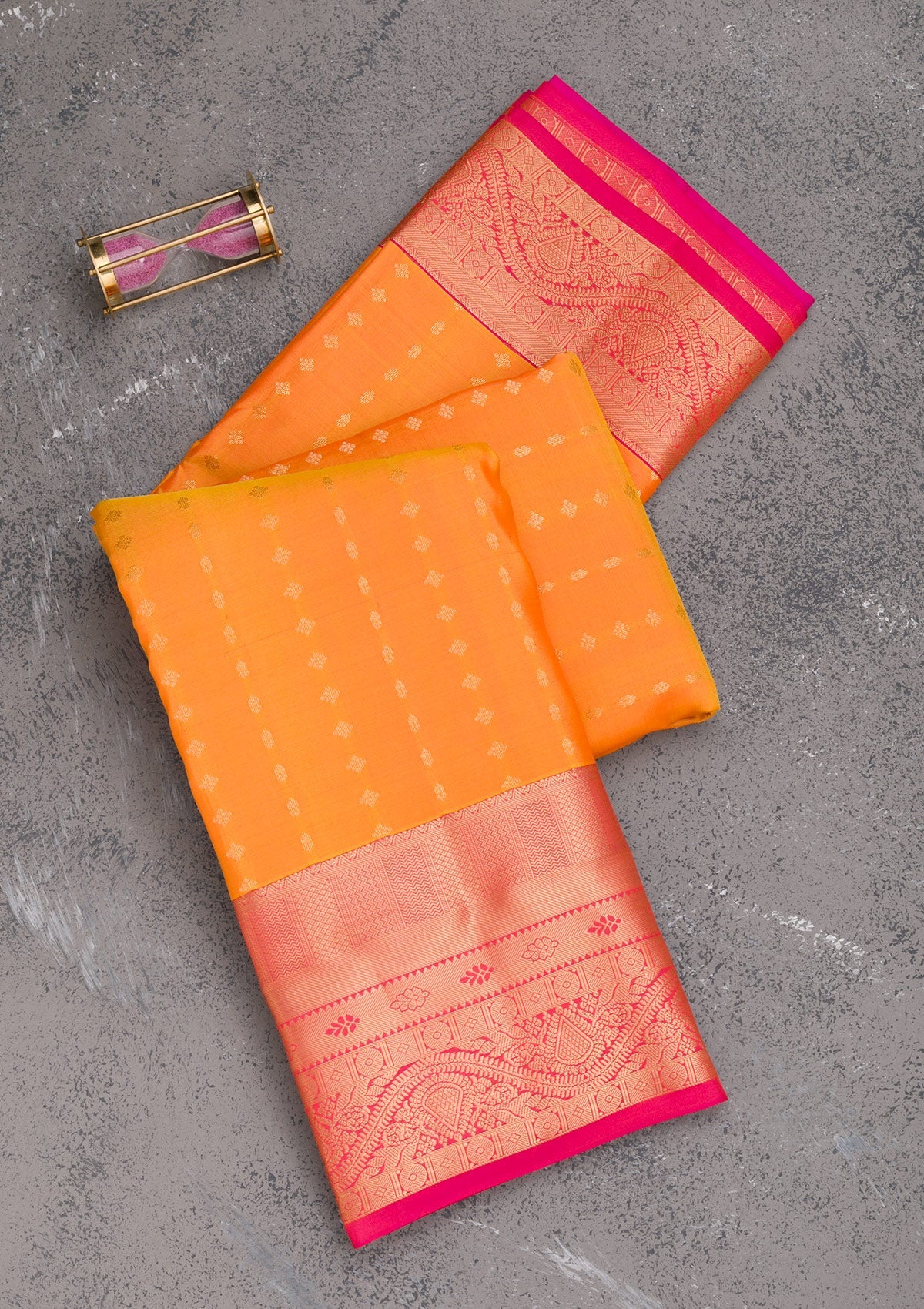 Yellow Zariwork Pure Silk Saree-Koskii