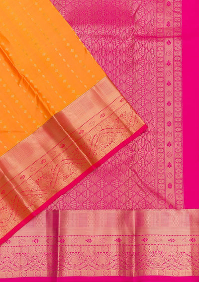 Yellow Zariwork Pure Silk Saree-Koskii