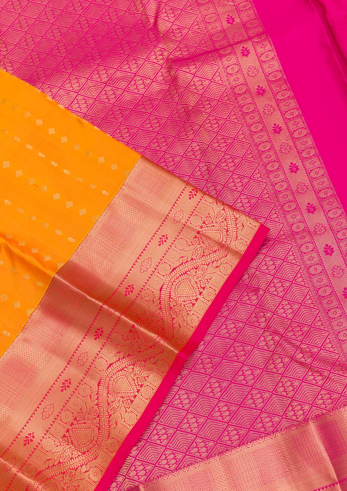 Yellow Zariwork Pure Silk Saree-Koskii