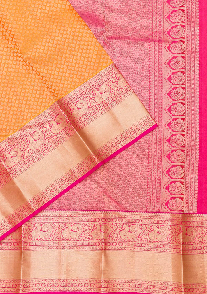 Yellow Zariwork Pure Silk Saree-Koskii
