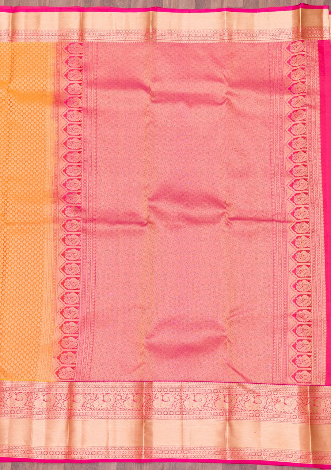 Yellow Zariwork Pure Silk Saree-Koskii