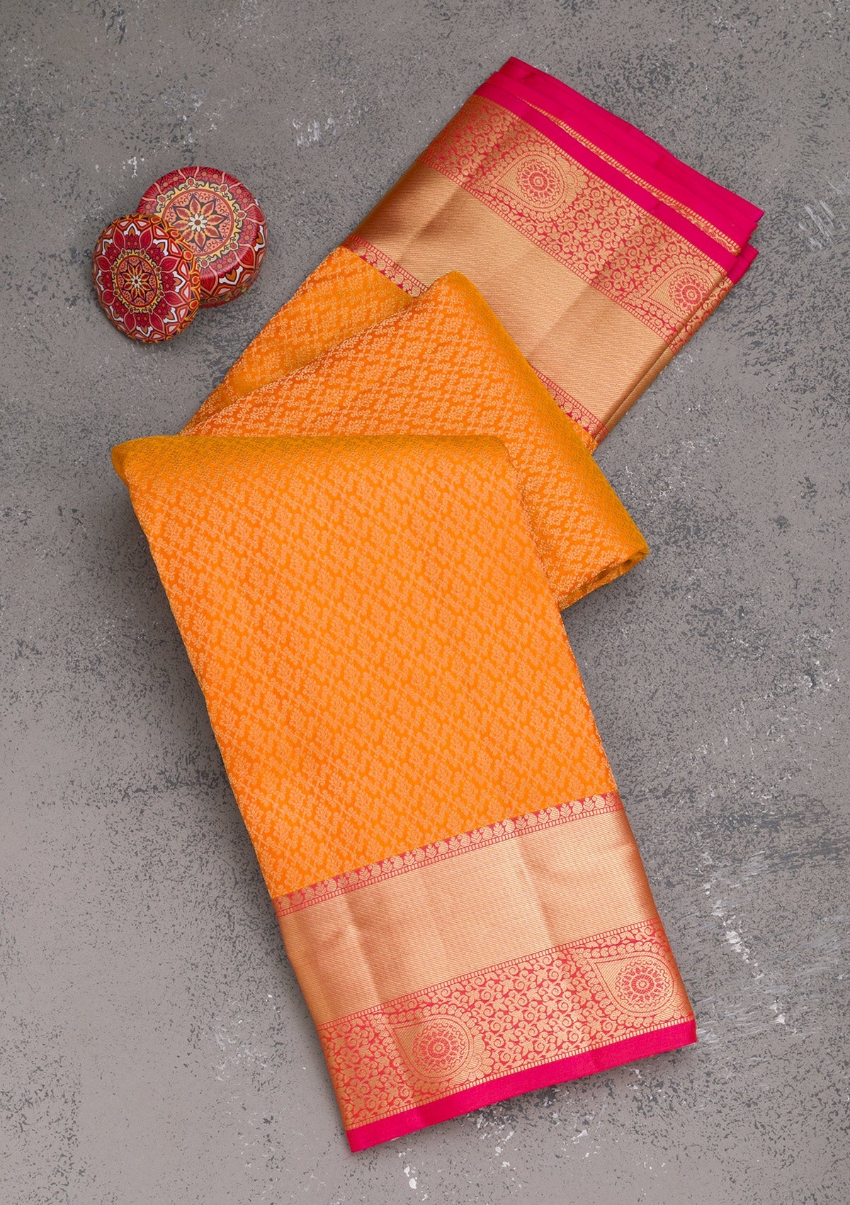 Yellow Zariwork Pure Silk Saree-Koskii