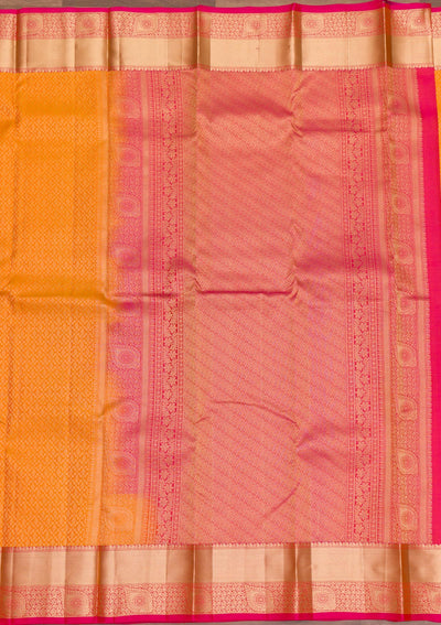 Yellow Zariwork Pure Silk Saree-Koskii