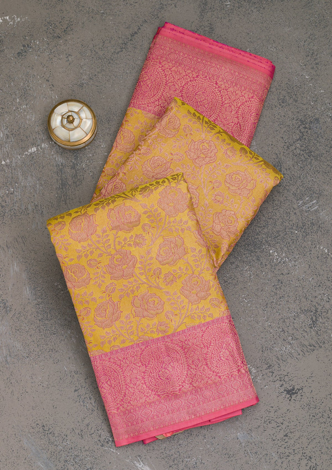 Yellow Zariwork Pure Silk Saree-Koskii