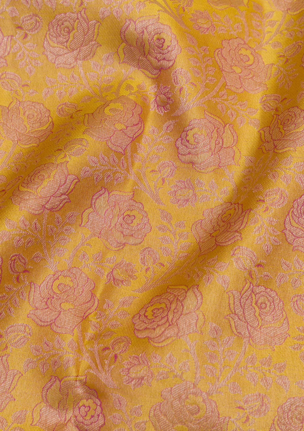 Yellow Zariwork Pure Silk Saree-Koskii