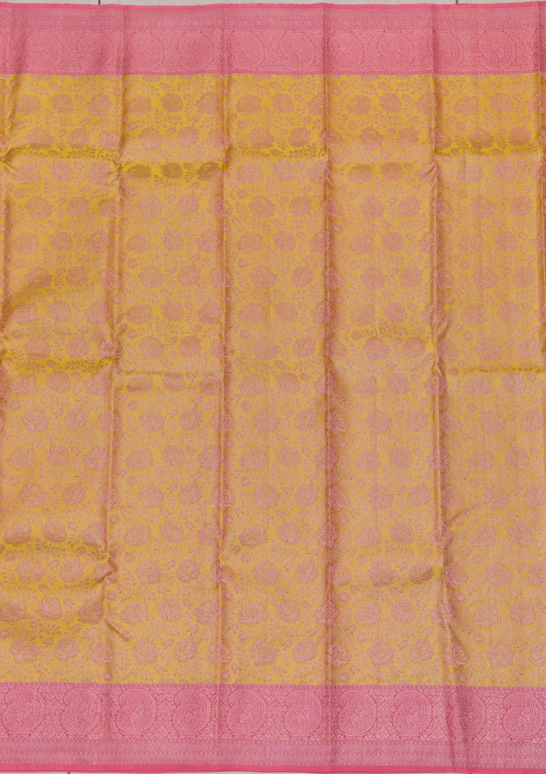 Yellow Zariwork Pure Silk Saree-Koskii