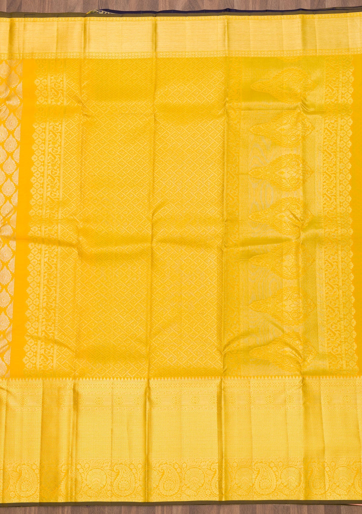 Yellow Zariwork Pure Silk Saree-Koskii