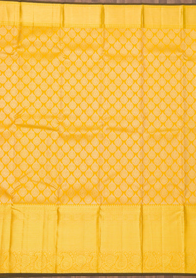 Yellow Zariwork Pure Silk Saree-Koskii