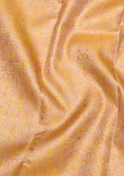 Yellow Zariwork Pure Silk Saree-Koskii