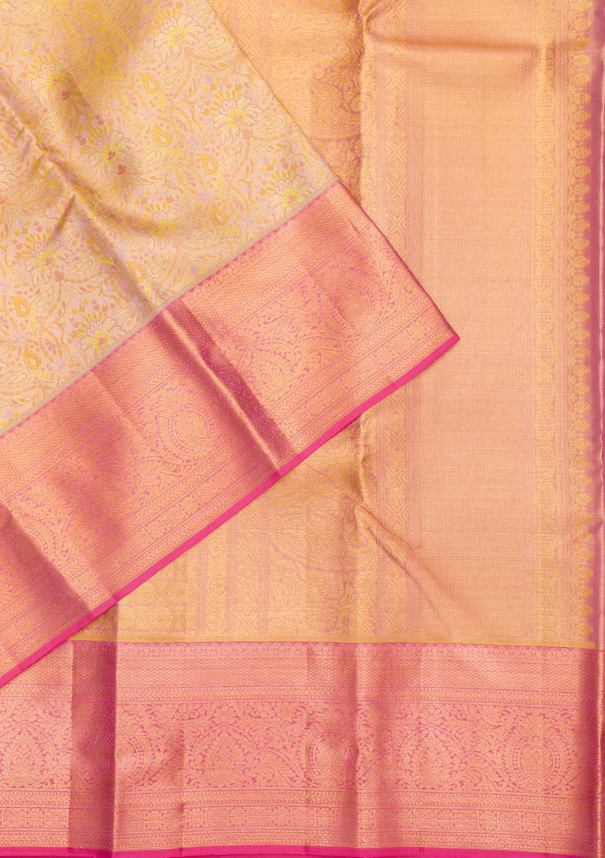 Yellow Zariwork Pure Silk Saree-Koskii