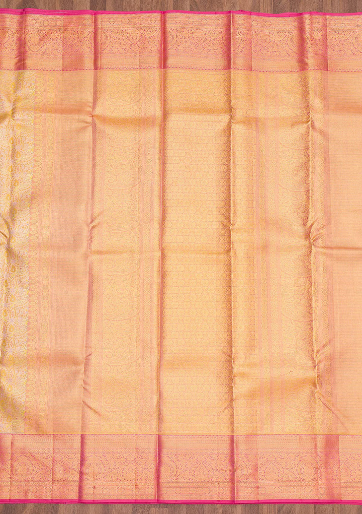 Yellow Zariwork Pure Silk Saree-Koskii