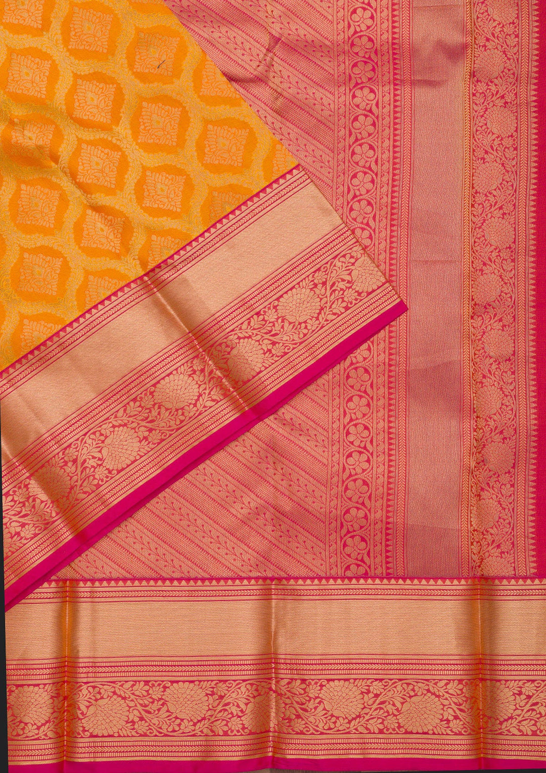 Yellow Zariwork Pure Silk Saree-Koskii