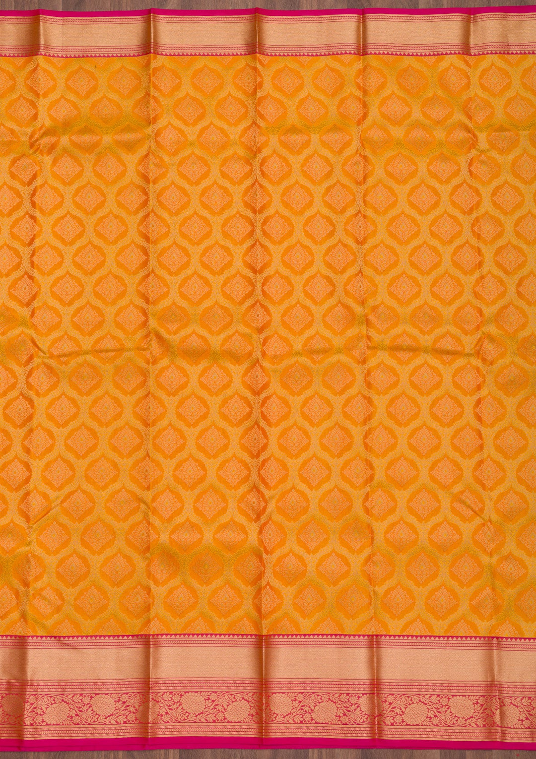 Yellow Zariwork Pure Silk Saree-Koskii