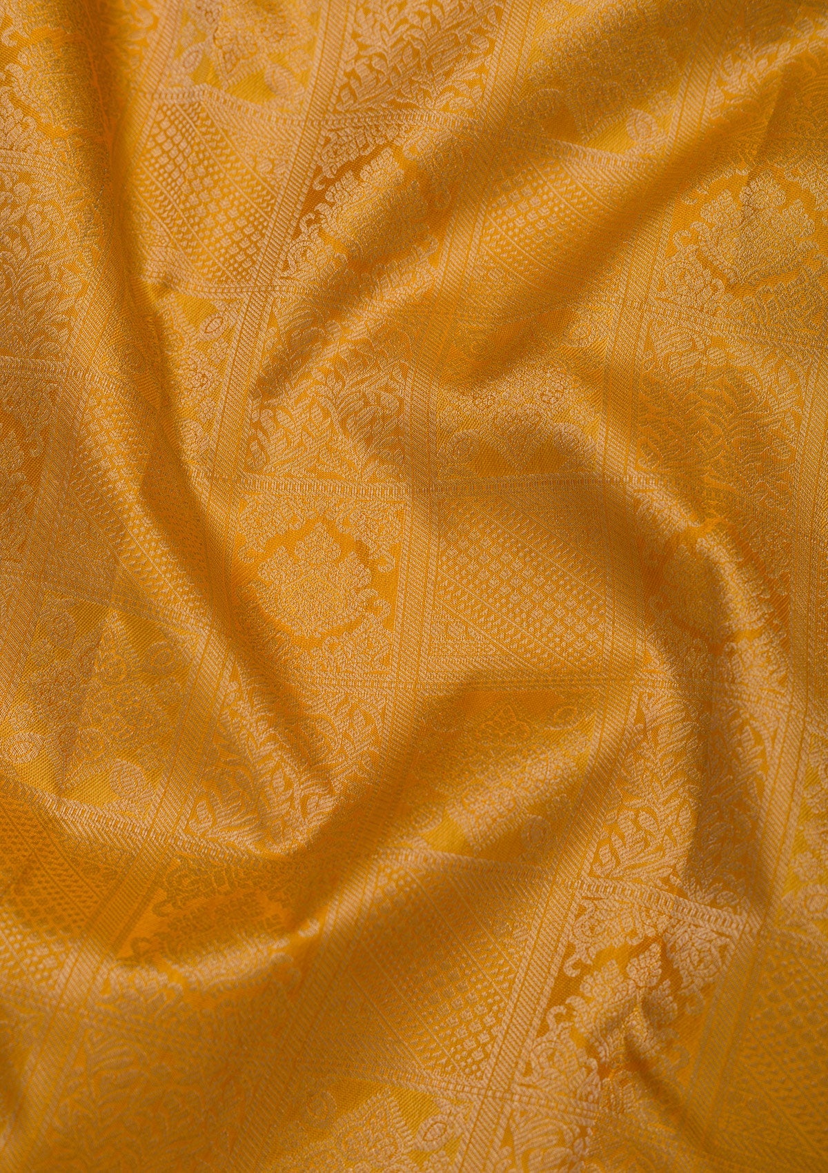 Yellow Zariwork Pure Silk Saree-Koskii