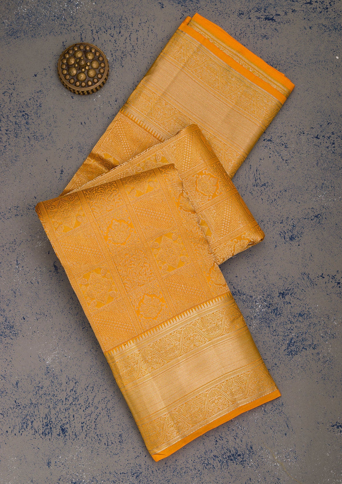 Yellow Zariwork Pure Silk Saree-Koskii