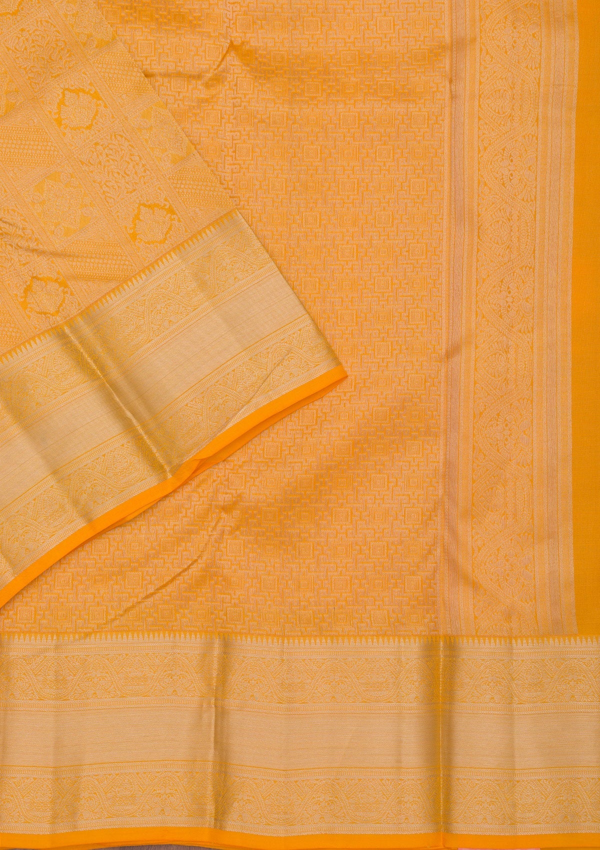 Yellow Zariwork Pure Silk Saree-Koskii