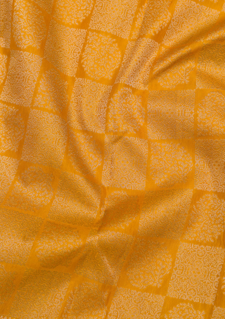 Yellow Zariwork Pure Silk Saree-Koskii