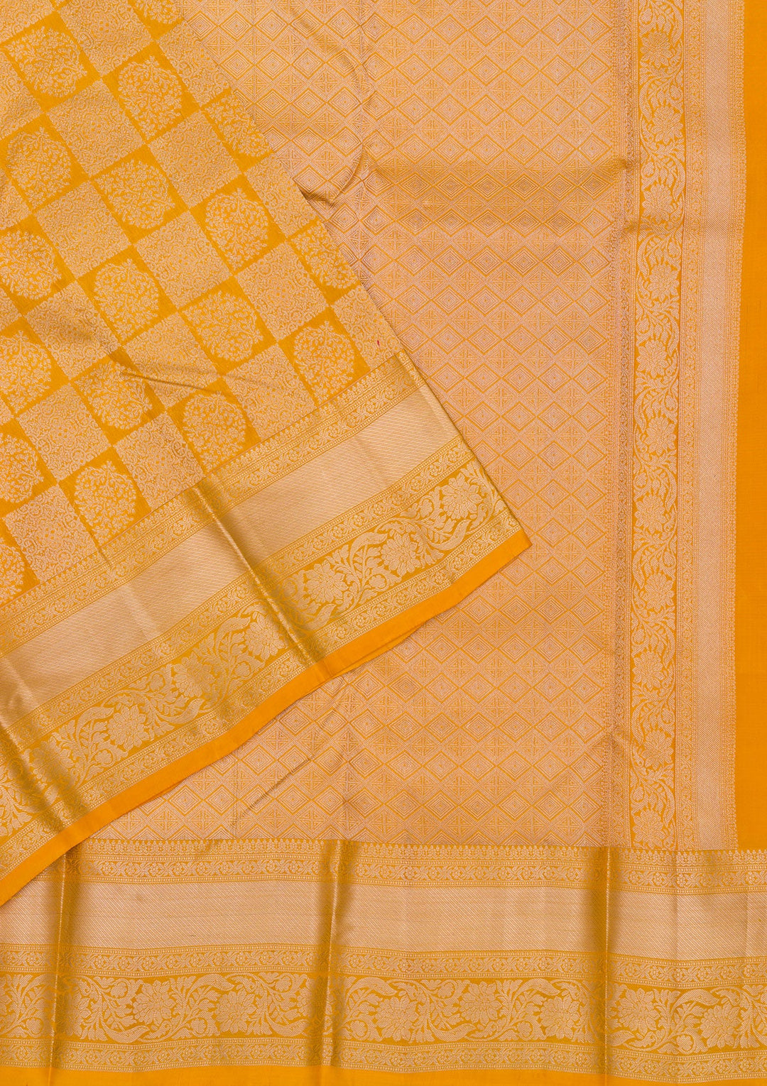 Yellow Zariwork Pure Silk Saree-Koskii